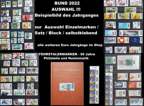 Bund 2022 briefmarken auswahl - 2022, -briefmarken